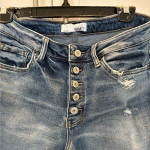 Vermet High Rise Distressed Blue Jeans